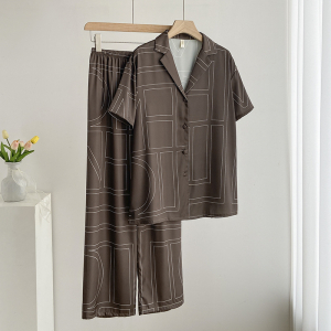 Пижама коричневая короткий рукав