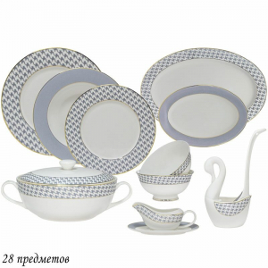 145-397 Обеденный сервиз 28пр. EARL GREY в под.уп.(х2)Костяной фарфор