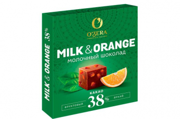 «O'Zera», шоколад молочный Milk & Orange, 90 г