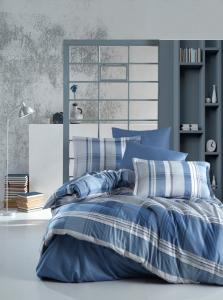 КПБ EFOR SATEN DOUBLE (PALOMAR V2) голубой 160*220 семейный