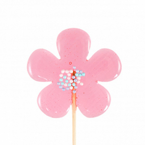 Карамель леденцовая Цветочек с посыпкой розовый, 20 гр