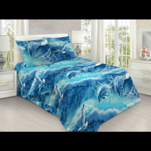 Наволочка Дельфины 3D Бязь