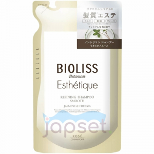 Bioliss Botanical Esthetique Refining Shampoo Smooth Шампунь для волос, для придания гладкости и блеска волосам, с ароматом жасмина и фрезии, мягкая упаковка, 400 мл