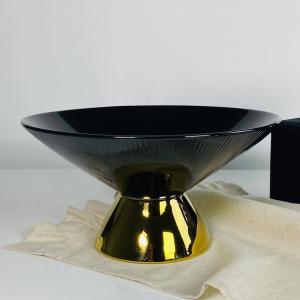 163-018 Фруктовница 27х14см на ножке MULTICOLOR в под.уп.(х8)Фарфор