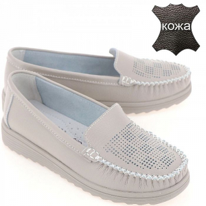 P392-042 сер  Мокасины женские (36-41)/10