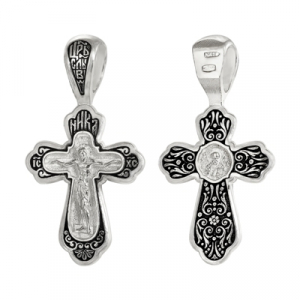 Крест (Свт.Николай) из серебра литье частичное чернение