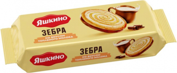 «Яшкино», печенье «Зебра» со вкусом топлёного молока, 180г