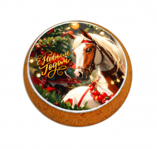 Пряник, НГ. ЛОШАДЬ, с яблочной начинкой, 60 г., TM Prod.Art