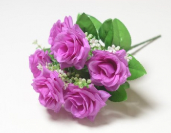 Искусственные цветы, Ветка в букете роза 7 голов (1010237)