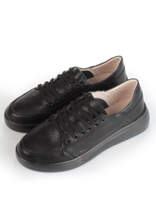 05-PDD180-6 BLACK Кроссовки женские (натуральная кожа)