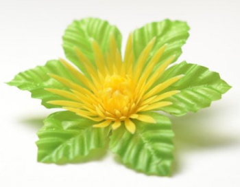 Искусственные цветы, Голова астры средняя с листом для ветки, венка