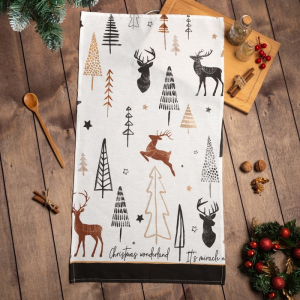 Полотенце «Доляна» X-Mas 40?70 см, 100%хл, рогожка 164 г/м?