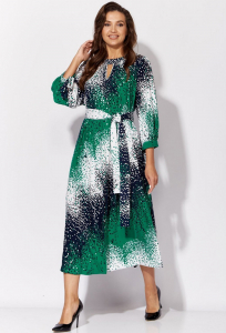 Платье Viola Style 01033 зелёно-синий