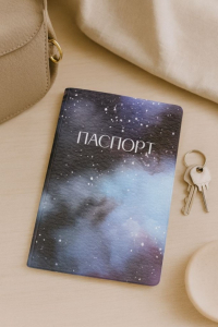 ОБЛОЖКА ДЛЯ ПАСПОРТА  из искусственной кожи «Starry sky», плотность 800 мкм