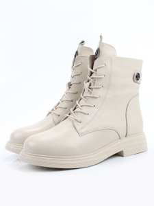 01-XKL20-261R BEIGE Ботинки демисезонные женские (натуральная кожа, байка)