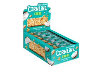 «Cornline», зерновой батончик с кокосом, 30 г (упаковка 18 шт)