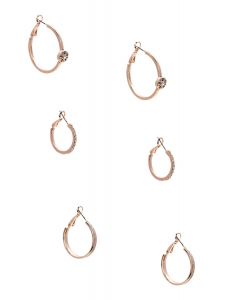 rose gold-tone logo hoop earrings set