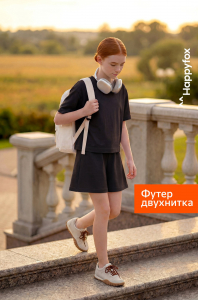 Костюм из футера для девочки оверсайз Happyfox