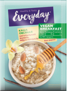 EVERYDAY VEGAN BREAKFAST КАША ОВСЯНАЯ ВАНИЛЬ-МЕД-МИНДАЛЬ 36г ПАКЕТ