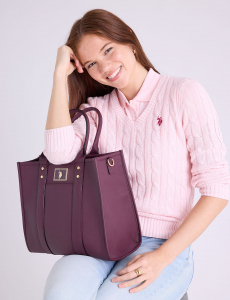 USPA BOX TOTE WITH CROSSBODY STRAP