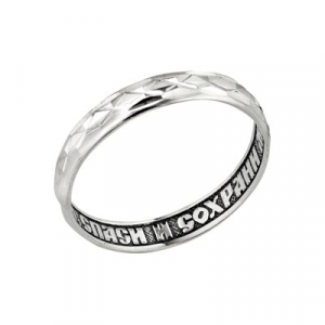 Кольцо из серебра штампованое с алмазной огранкой