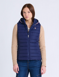 SIGNATURE STRIPE VEST WITH HOOD