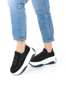 05-A9000-4 BLACK Кроссовки женские (натуральная замша)