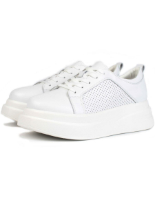 05-PDE36-1 WHITE Кроссовки женские (натуральная кожа)