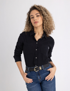 LONG SLEEVE CRINKLE GAUZE SHIRT