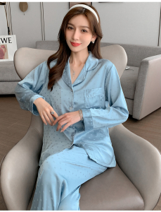 Пижама голубая в сердечко