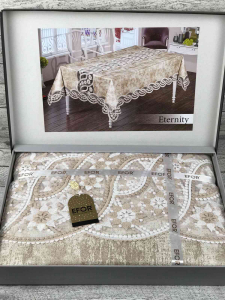Скатерть EFOR ETERNITY 160*220 прямоугольная капучино S.KAHVE