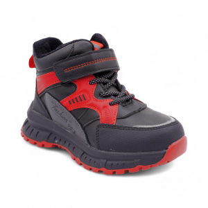 Ботинки на меху 1830-5-2 черн/красн