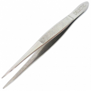 Пинцет для бровей DELECTIC - B617 точечный, серебристый, 90 мм