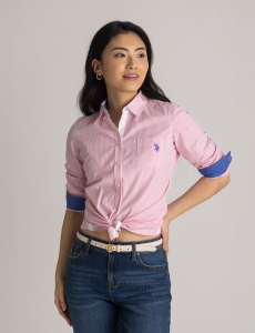 STRIPED POPLIN LONG SLEEVE SHIRT