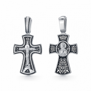 Крест из серебра литье частичное чернение