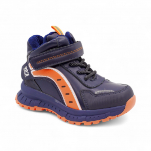 Ботинки на меху 1830-6-3 син/оранж