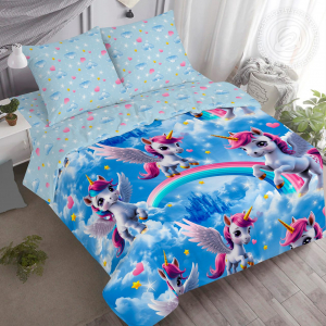 Постельное белье Единорожки (поплин детский)