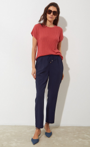 Брюки женские на резинке F312-0831 тёмно-синие