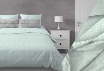 Пододеяльник Клеточка мятный бязь