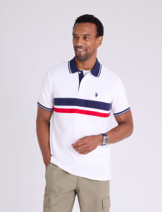 EMBOSSED WORDMARK PIQUE POLO SHIRT
