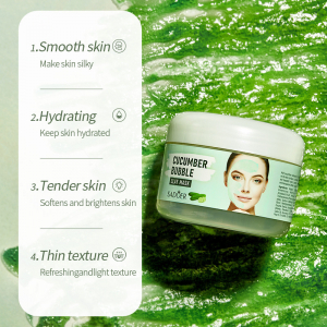Очищающая пузырьковая маска для лица с огурцом SADOER CUCUMBER BABBLE CLAY MASK, 100 гр
