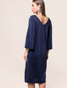 Платье вязаное из вискозы с мягким люрексом