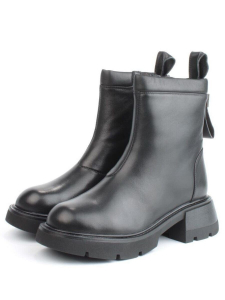 04-M3-L860 BLACK Ботинки зимние женские (натуральная кожа, натуральный мех)