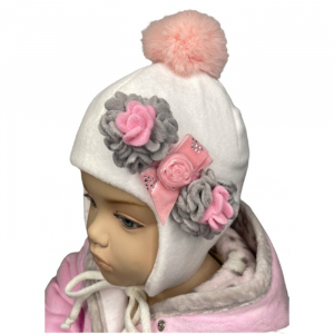 2641 Шапка зимняя с помпоном из кролика TuTu