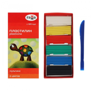 Пластилин 6 цветов 120 г, 