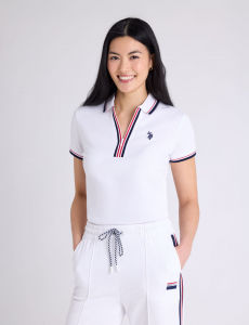 SIGNATURE STRIPE ZIP PLACKET POLO SHIRT