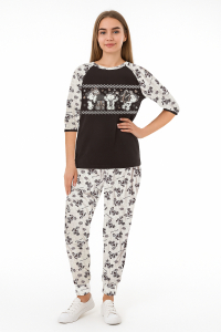 Женский домашний костюм с брюками и кофтой 313