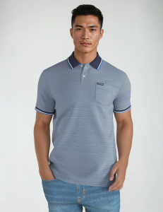 BIRDSEYE JACQUARD PIQUE POLO SHIRT