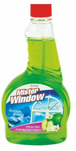 Ср-во для мытья стекол Mister Window Зелёное яблоко 500 мл сменный блок Фабрика Ромакс
