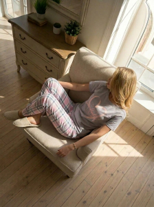 Пижама футболка и брюки М325293Пср